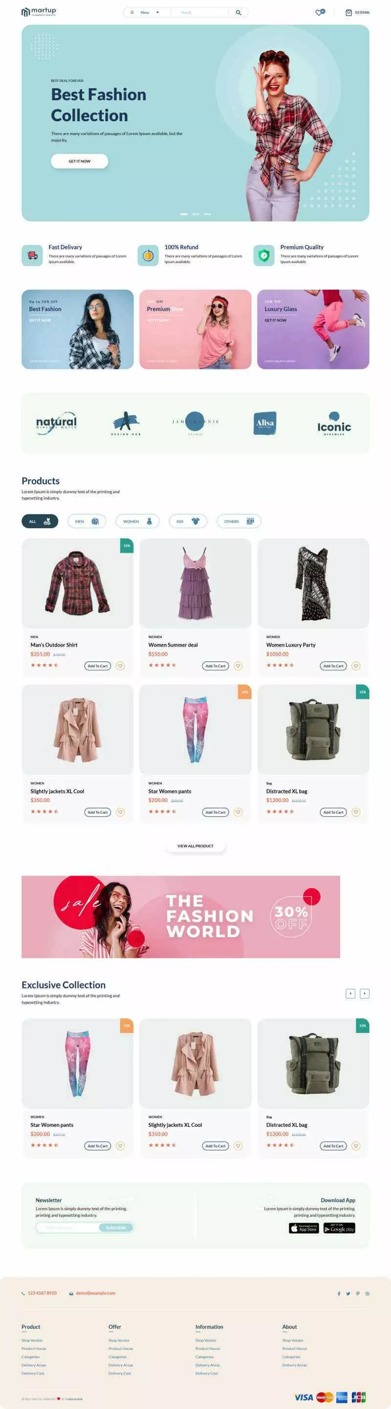 Bootstrap5多用途的女性服装电商HTML模板 - 项目资源网