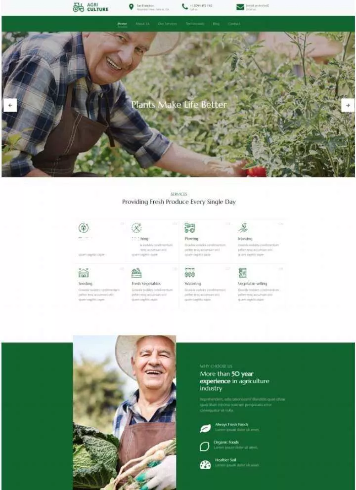 Bootstrap绿色有机果蔬农场html模板 - 项目资源网