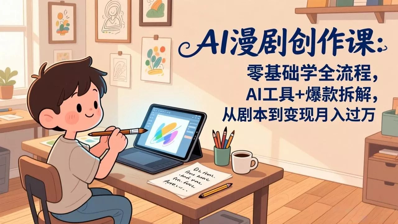 AI漫剧创作课:零基础学全流程,AI工具+爆款拆解,从剧本到变现月入过万 AI漫剧创作课:零基础学全流程,AI工具+爆款拆解,从剧本到变现月入过万