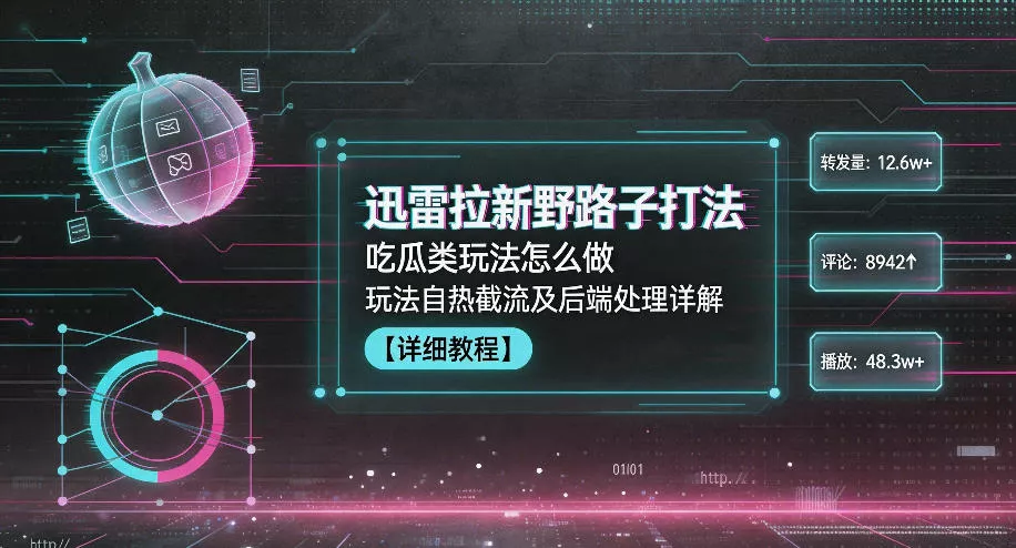 迅雷拉新野路子打法,吃瓜类玩法怎么做,玩法自热截流及后端处理详解 迅雷拉新野路子打法,吃瓜类玩法怎么做,玩法自热截流及后端处理详解
