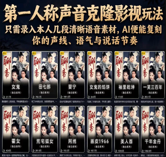 第一人称声音克隆影视玩法,只需录入本人几段清晰语音素材,AI便能复刻你的声线、语气与说话节奏 第一人称声音克隆影视玩法,只需录入本人几段清晰语音素材,AI便能复刻你的声线、语气与说话节奏