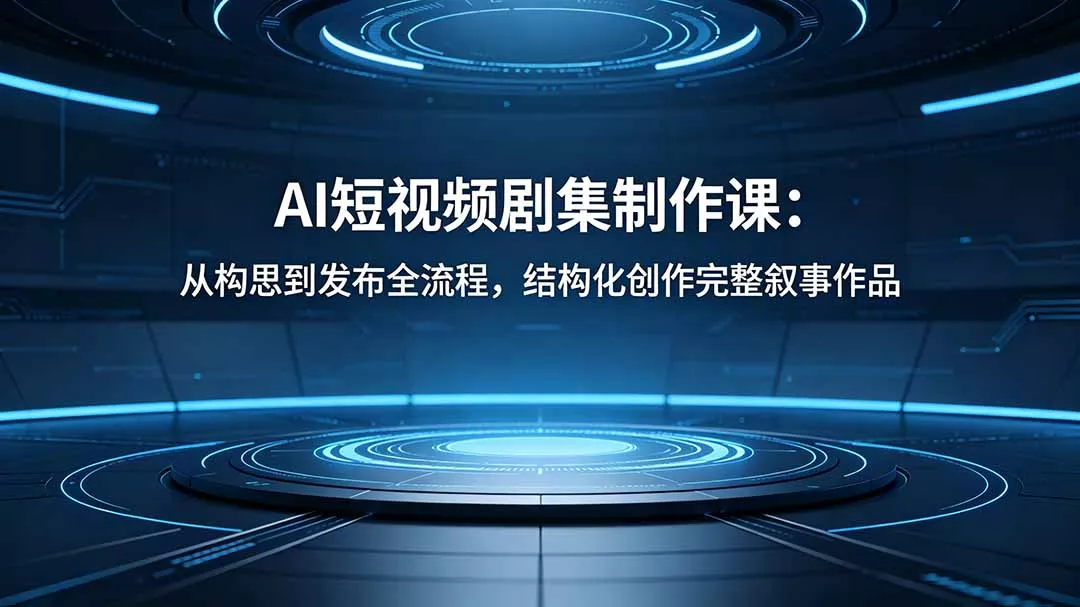 AI短视频剧集制作课:从构思到发布全流程,结构化创作完整叙事作品 AI短视频剧集制作课:从构思到发布全流程,结构化创作完整叙事作品