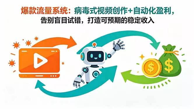 爆款流量系统:病毒式视频创作+自动化盈利,告别盲目试错,打造可预期的稳定收入 爆款流量系统:病毒式视频创作+自动化盈利,告别盲目试错,打造可预期的稳定收入