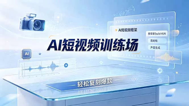 老陈AI短视频训练场：AI短视频框架+换背景SwitchXAI+首尾帧+声音生成，轻松复刻爆款 - 项目资源网