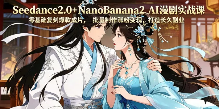 Seedance2.0+NanoBanana2 AI漫剧实战课,零基础复刻爆款成片涨粉变现,打造长久副业收益 Seedance2.0+NanoBanana2 AI漫剧实战课,零基础复刻爆款成片涨粉变现,打造长久副业收益