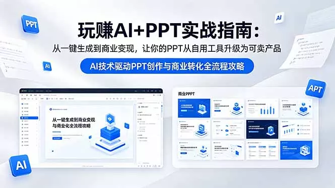 玩赚AI+PPT实战指南-更新5月13:从一键生成到商业变现,让你的PPT从自用工具升级为可卖产品 玩赚AI+PPT实战指南-更新5月13:从一键生成到商业变现,让你的PPT从自用工具升级为可卖产品