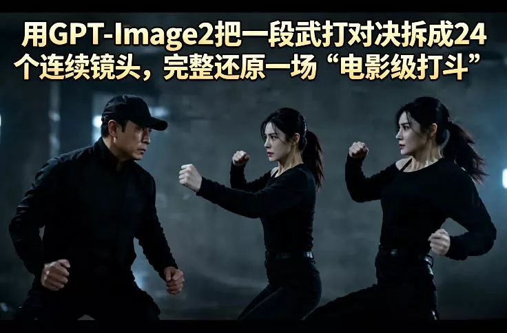 用GPT-Image2把一段武打对决拆成24个连续镜头,完整还原一场“电影级打斗” 用GPT-Image2把一段武打对决拆成24个连续镜头,完整还原一场“电影级打斗”