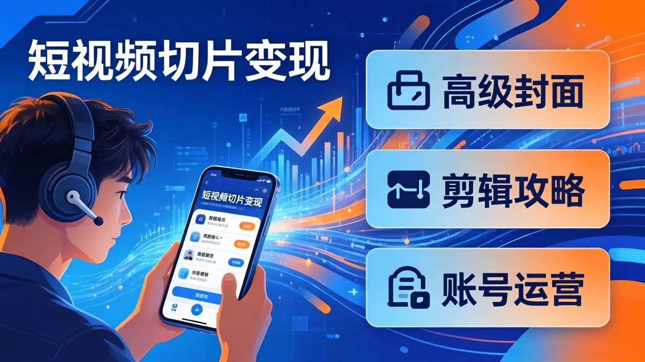 短视频切片变现速成班2.0:高级封面+剪辑攻略+账号运营,0基础小白快速入局副业 短视频切片变现速成班2.0:高级封面+剪辑攻略+账号运营,0基础小白快速入局副业
