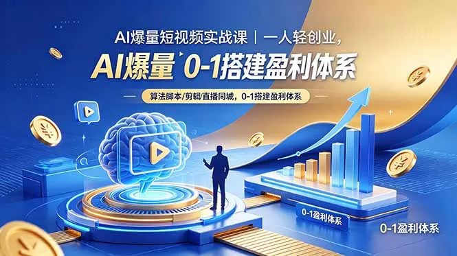 AI爆量短视频实战课|一人轻创业,算法脚本剪辑直播同城,0-1搭建盈利体系 AI爆量短视频实战课|一人轻创业,算法脚本剪辑直播同城,0-1搭建盈利体系