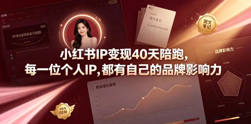 小红书IP变现40天陪跑,每一位个人IP,都有自己的品牌影响力 小红书IP变现40天陪跑,每一位个人IP,都有自己的品牌影响力