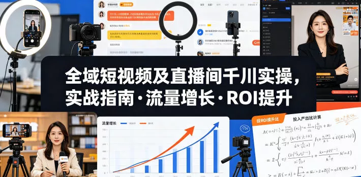全域短视频及直播间千川实操,实战指南·流量增长·ROI提升(更新) 全域短视频及直播间千川实操,实战指南·流量增长·ROI提升(更新)