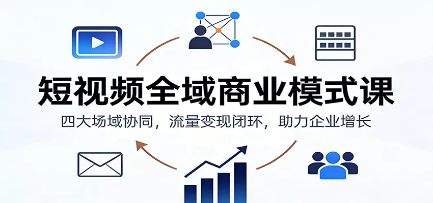 短视频全域商业模式课：四大场域协同，流量变现闭环，助力企业增长 - 项目资源网