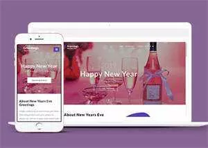 响应式新年快乐专题页面模板 - 项目资源网