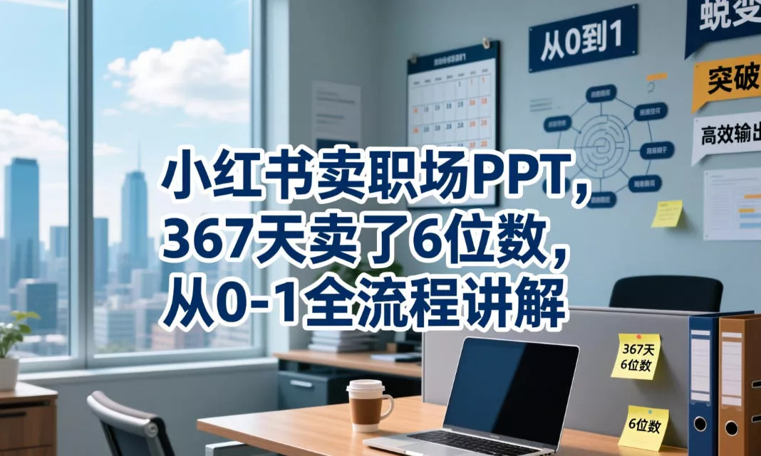 小红书卖职场PPT，367天卖了6位数，从0-1全流程讲解 - 项目资源网