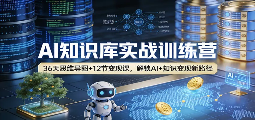AI知识库实战训练营：36天思维导图+12节变现课，解锁AI+知识变现新路径 - 项目资源网