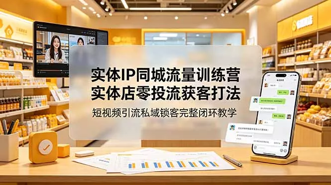 实体IP同城流量训练营:实体店零投流获客打法,短视频引流私域锁客完整闭环教学 实体IP同城流量训练营:实体店零投流获客打法,短视频引流私域锁客完整闭环教学