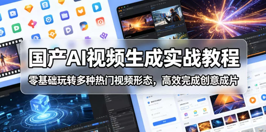 国产AI视频生成实战教程,零基础玩转多种热门视频形态,高效完成创意成片 国产AI视频生成实战教程,零基础玩转多种热门视频形态,高效完成创意成片