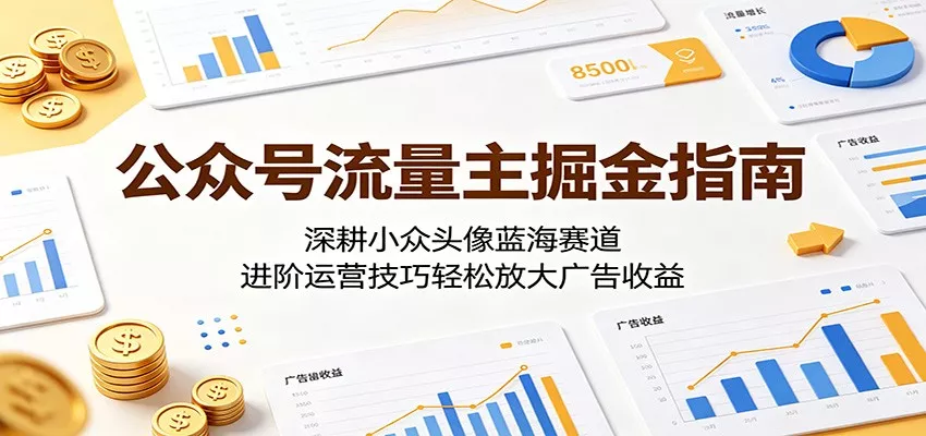 公众号流量主掘金指南：深耕小众头像蓝海赛道，进阶运营技巧轻松放大广告收益 - 项目资源网