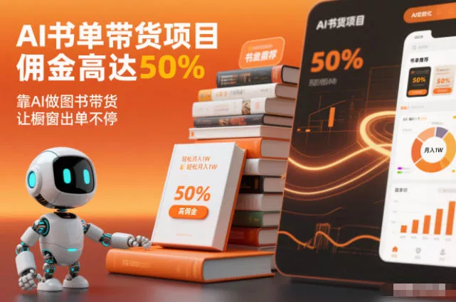 AI书单带货项目，佣金高达50%，靠AI做图书带货，让橱窗出单不停，轻松月入1W - 项目资源网