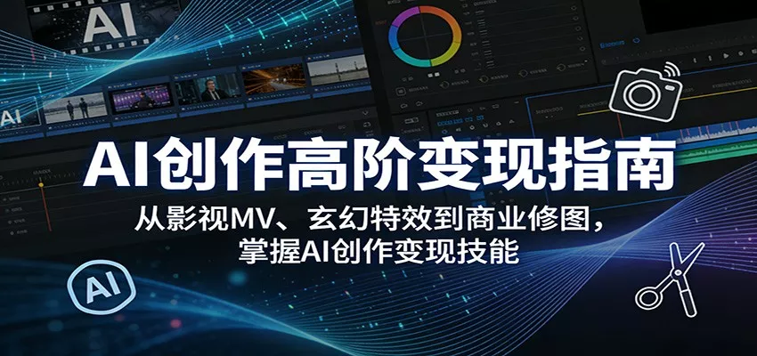AI创作高阶变现指南：从影视MV、玄幻特效到商业修图，掌握AI创作变现技能 - 项目资源网