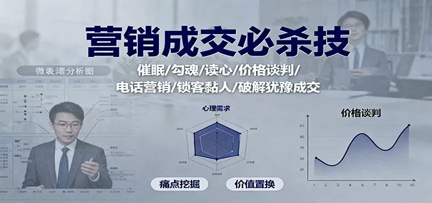 营销成交必杀技：催眠/勾魂/读心/价格谈判/电话营销/锁客黏人/破解犹豫成交 - 项目资源网