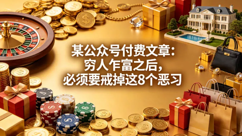 某公众号付费文章:穷人乍富之后,必须要戒掉这8个恶习 某公众号付费文章:穷人乍富之后,必须要戒掉这8个恶习