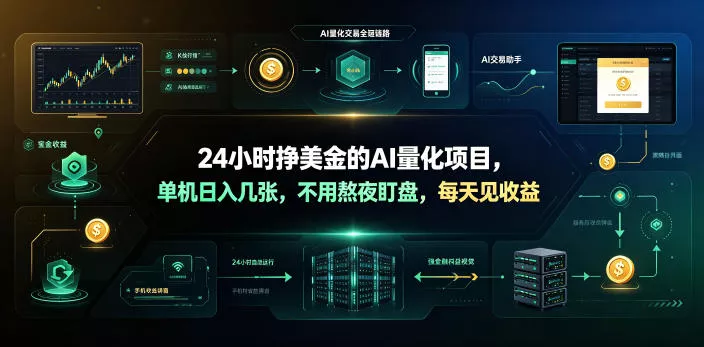 24小时挣美金的AI量化项目,单机日入几十美刀,不用熬夜盯盘,每天见收益【揭秘】 24小时挣美金的AI量化项目,单机日入几十美刀,不用熬夜盯盘,每天见收益【揭秘】