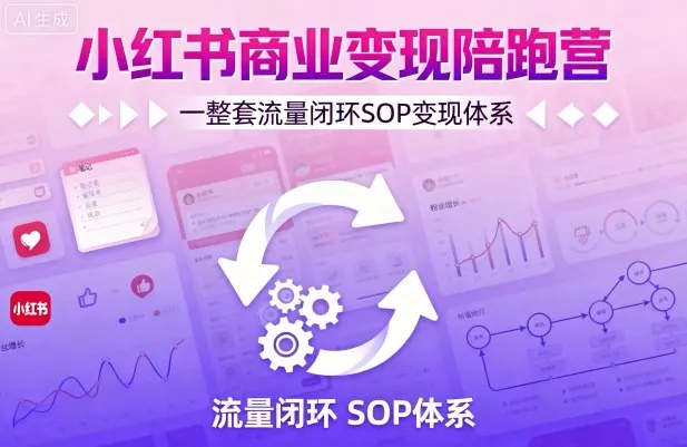小红书商业变现陪跑营，轻IP矩阵 私域获客 聚光投流，一整套流量闭环SOP变现体系 - 项目资源网