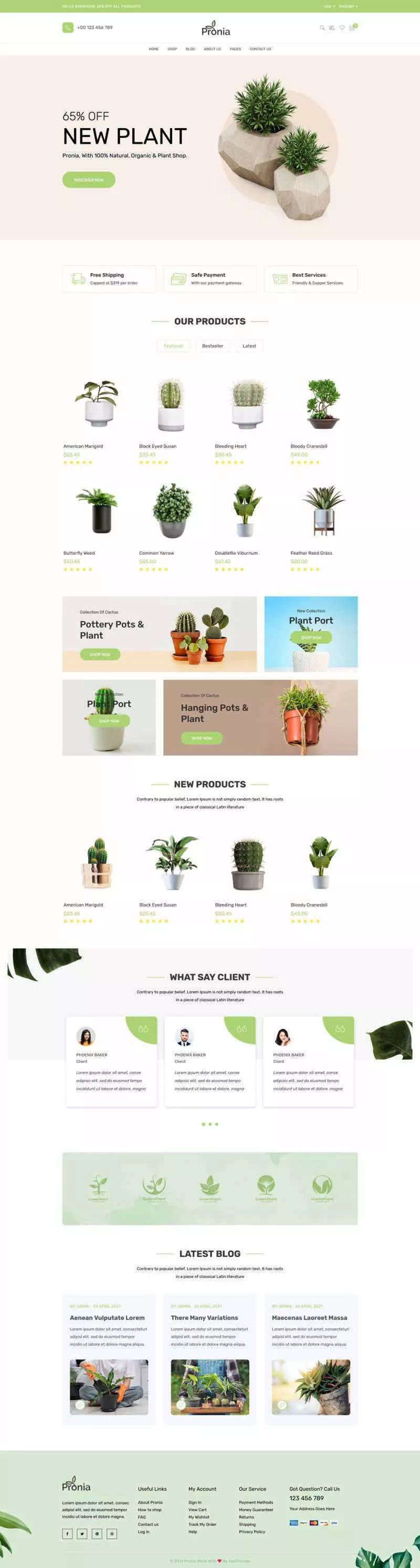 Bootstrap响应式盆栽植物商城网页模板 - 项目资源网
