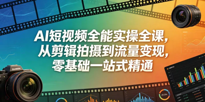 AI短视频全能实操全课,从剪辑拍摄到流量变现,零基础一站式精通 AI短视频全能实操全课,从剪辑拍摄到流量变现,零基础一站式精通