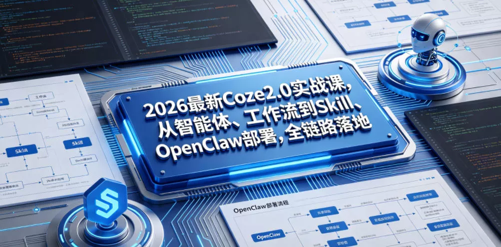 2026最新Coze2.0实战课,从智能体、工作流到Skill、OpenClaw部署,全链路落地 2026最新Coze2.0实战课,从智能体、工作流到Skill、OpenClaw部署,全链路落地