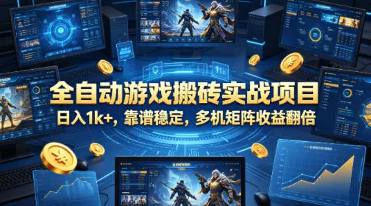 全自动游戏搬砖实战项目,日入1k+,靠谱稳定,多机矩阵收益翻倍【揭秘】 全自动游戏搬砖实战项目,日入1k+,靠谱稳定,多机矩阵收益翻倍【揭秘】
