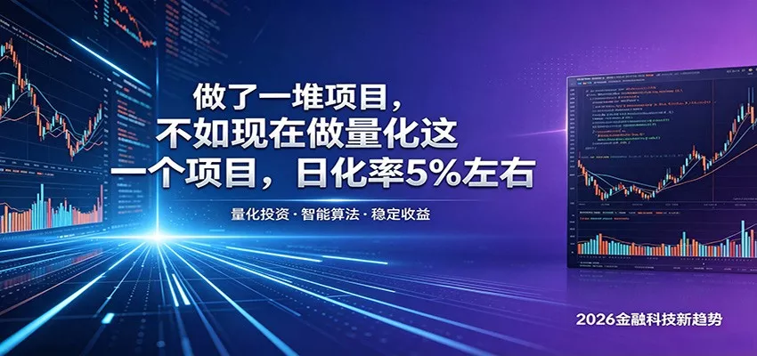 做了一堆项目，不如现在做量化这一个项目，模式简单，收益可控 - 项目资源网