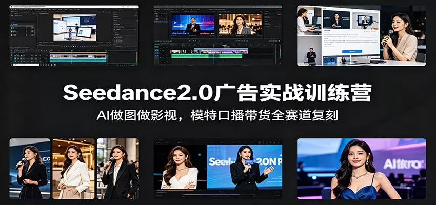 Seedance2.0广告实战训练营：AI做图做影视，模特口播带货全赛道复刻 - 项目资源网