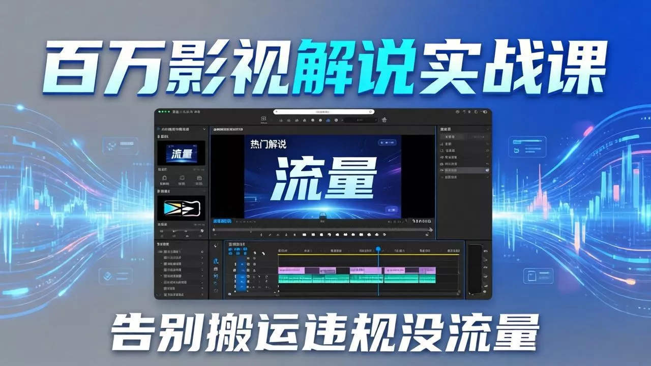 百万影视解说实战课：告别搬运违规没流量，AI文案+配音+剪映，做出能上热门的解说视频 - 项目资源网