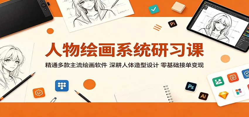 人物绘画系统研习课：精通多款主流绘画软件，深耕人体造型设计，零基础接单变现 - 项目资源网