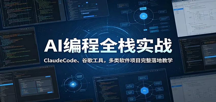 AI编程全栈实战：ClaudeCode、谷歌工具，多类软件项目完整落地教学 - 项目资源网