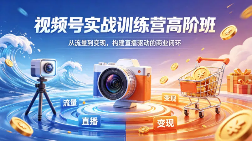 视频号实战训练营高阶班，从流量到变现，构建直播驱动的商业闭环(26年4月) - 项目资源网