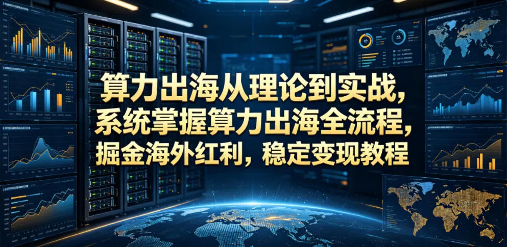 算力出海从理论到实战,系统掌握算力出海全流程,掘金海外红利,稳定变现教程 算力出海从理论到实战,系统掌握算力出海全流程,掘金海外红利,稳定变现教程