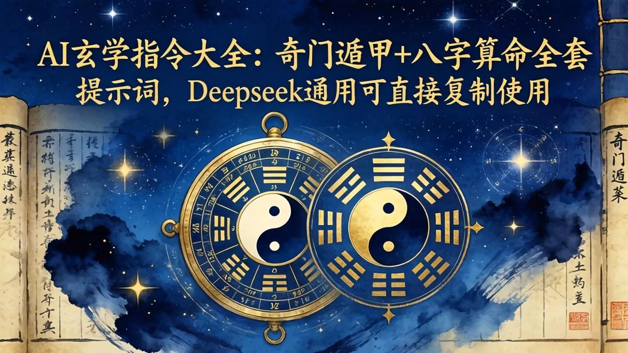AI玄学指令大全:奇门遁甲+八字算命全套提示词,Deepseek通用可直接复制使用 AI玄学指令大全:奇门遁甲+八字算命全套提示词,Deepseek通用可直接复制使用