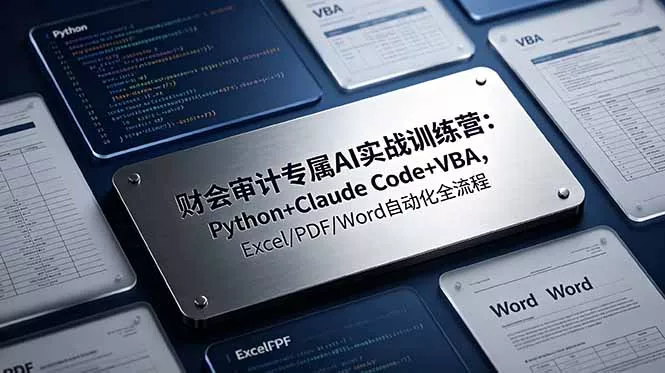 财会审计专属 AI实战训练营：Python+Claude Code+VBA，Excel/PDF/Word自动化全流程 - 项目资源网
