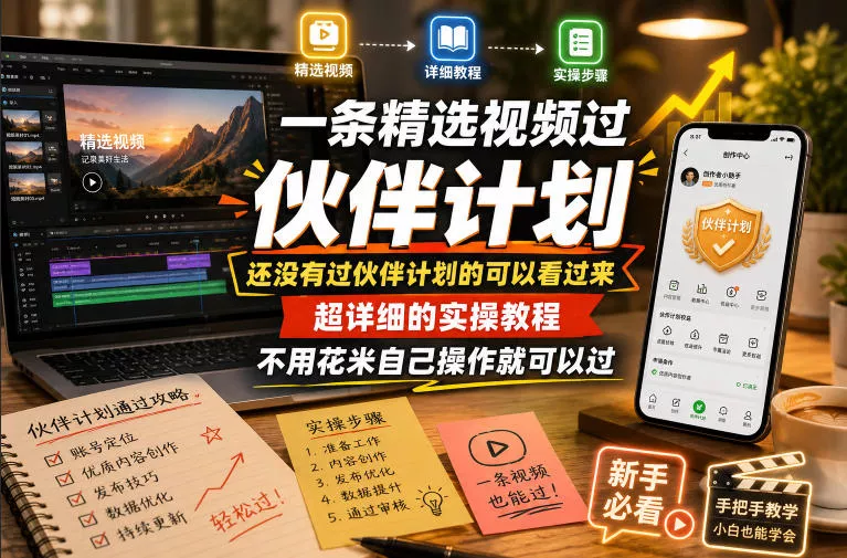 一条精选视频过伙伴计划，还没有过伙伴计划的可以看过来，超详细的实操教程，不用花米自己操作就可以过 - 项目资源网