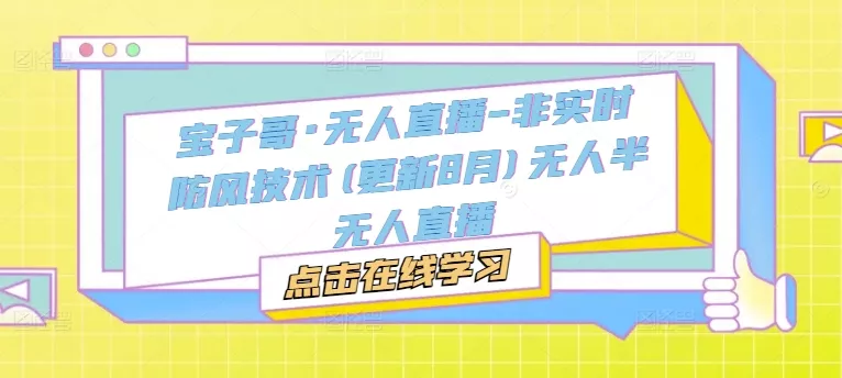 宝子哥·无人直播-非实时防风技术(更新25年9月)无人半无人直播 - 项目资源网