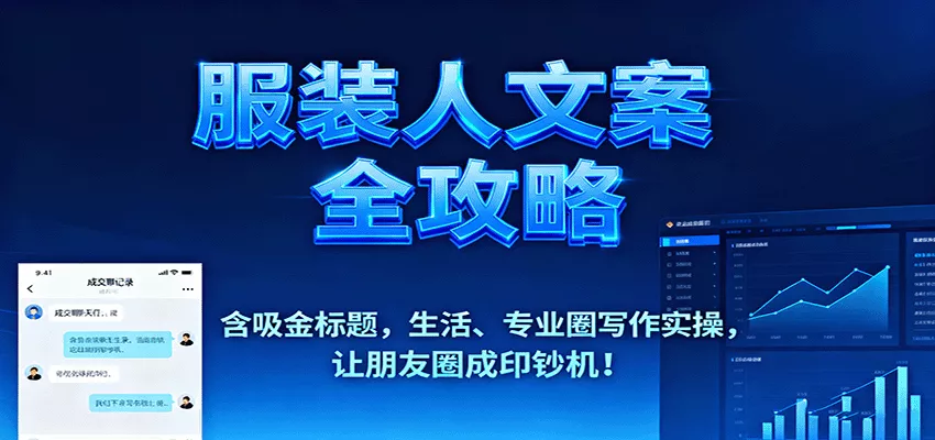 服装人文案全攻略，含吸金标题，生活、专业圈写作实操，让朋友圈成印钞机！ - 项目资源网
