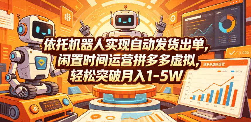 依托机器人实现自动发货出单,闲置时间运营拼多多虚拟,轻松突破月入1-5W【揭秘】 依托机器人实现自动发货出单,闲置时间运营拼多多虚拟,轻松突破月入1-5W【揭秘】