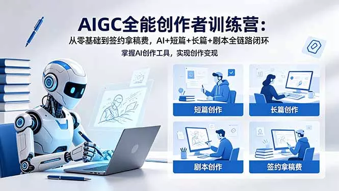 AIGC全能创作者训练营:从零基础到签约拿稿费,AI+短篇+长篇+剧本全链路闭环 AIGC全能创作者训练营:从零基础到签约拿稿费,AI+短篇+长篇+剧本全链路闭环