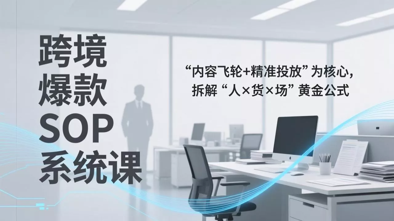 跨境爆款SOP系统课，“内容飞轮+精准投放”为核心，拆解“人×货×场”黄金公式 - 项目资源网