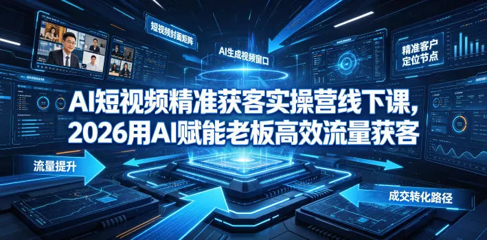 AI短视频精准获客实操营6月10-14号线下课，2026用AI赋能老板高效流量获客 - 项目资源网