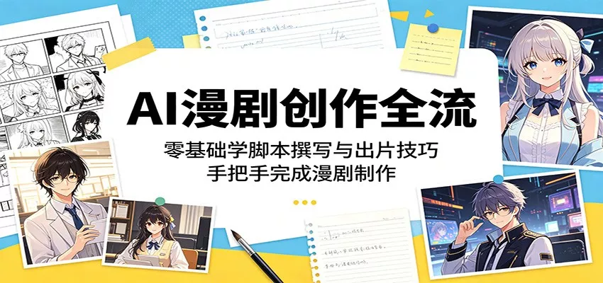 AI漫剧创作全流程：零基础学脚本撰写与出片技巧，手把手完成漫剧制作 - 项目资源网