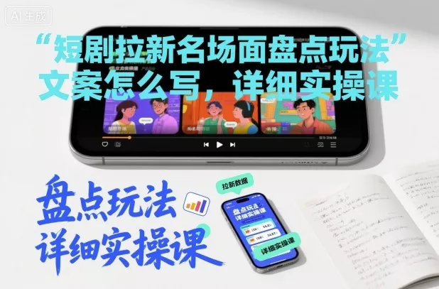 短剧拉新名场面盘点玩法文案怎么写，详细实操课 - 项目资源网